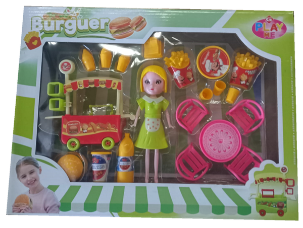 SET MUÑECA BURGUER CAJA 39x29cm