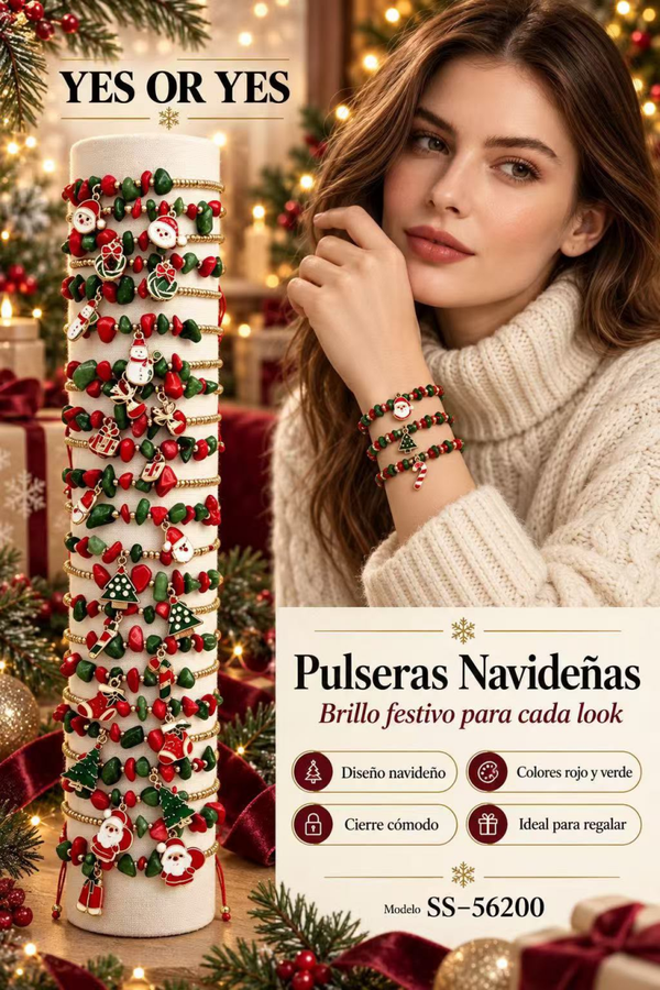 PULSERAS NAVIDEÑAS TUBO EXPOSITOR (24)