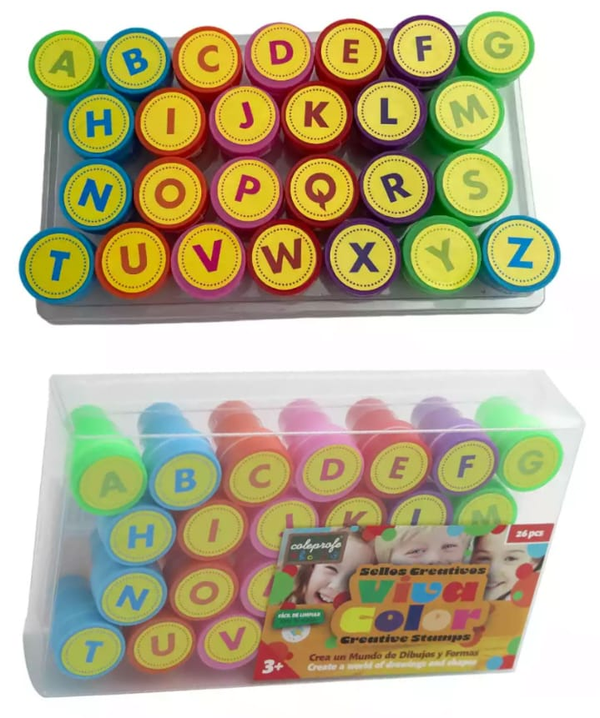TAMPONES SELLOS ALFABETO 26pz