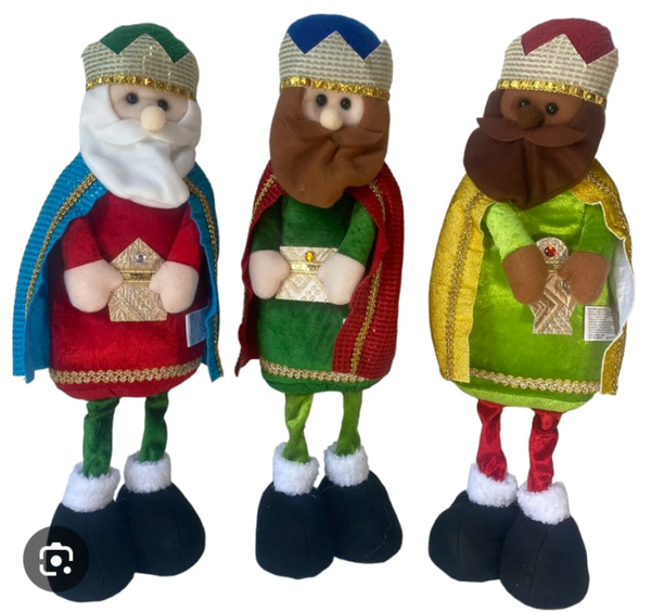 FIGURA REYES MAGOS FIELTRO 48cm 3SURTIDAS