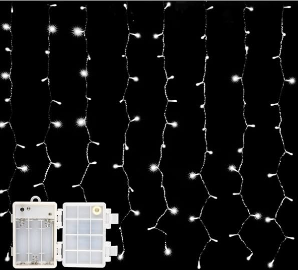 CORTINA LUCES 286LED BLANCAS EXT./INT. PILAS
