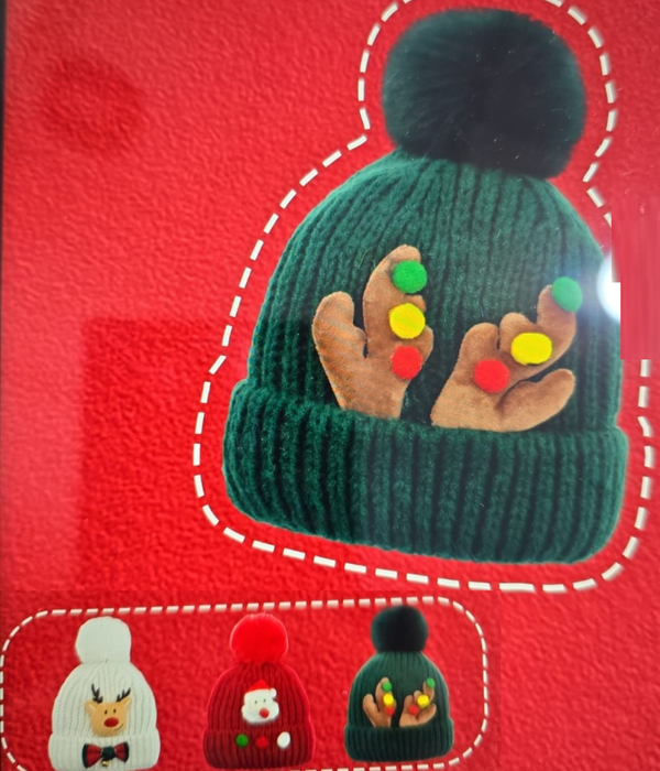 GORRO LANA DECORADO NAVIDAD
