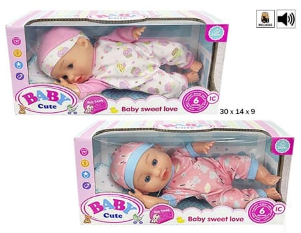 BEBE TUMBADO ROPITA SONIDOS CAJA