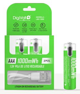 PILAS R3/AAA RECARGABLES TIPO C 2ud DIGIVOLT