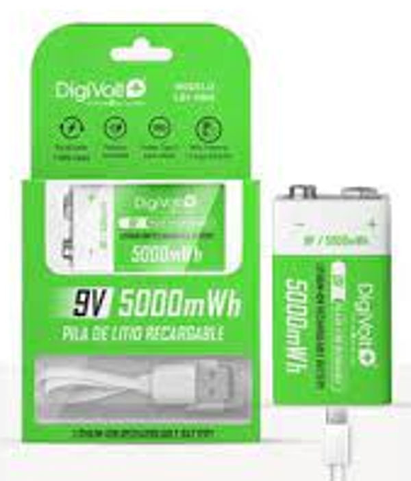 PILA 6F22/9V RECARGABLE TIPO C DIGIVOLT