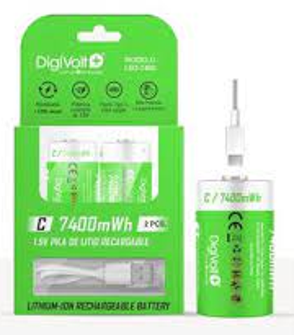 PILAS R14/C RECARGABLES TIPO C 2ud DIGIVOLT