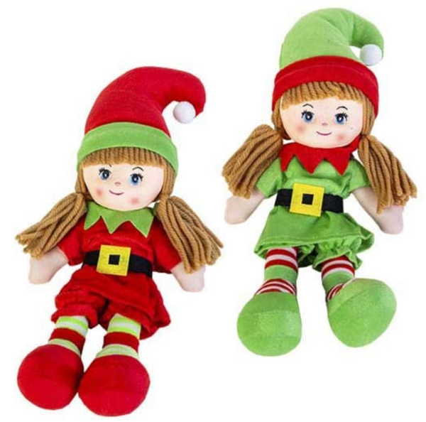 MUÑECA TRAPO DUENDE NAVIDAD 30cm