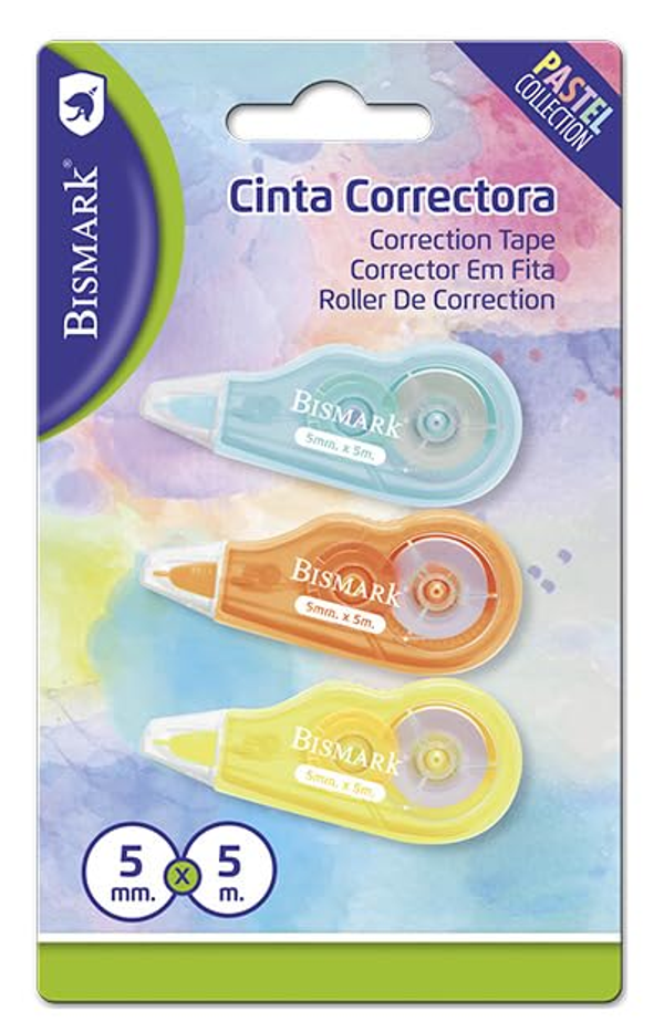 CORRECTOR CINTA MINI 5mm x 5m BISMARK 3ud (12)