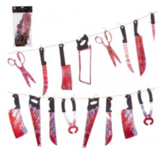 GUIRNALDA CUCHILLOS HALLOWEEN 3m