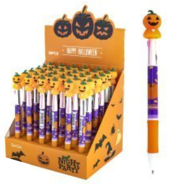 BOLIGRAFO CALABAZA 4COLORES HALLOWEEN (36)
