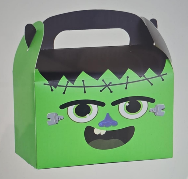 CAJA CARTON VERDE 3ud HALLOWEEN 16x9x16cm