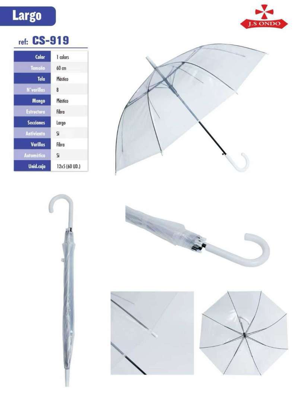 PARAGUAS SRA. AUT. TRANSPARENTE