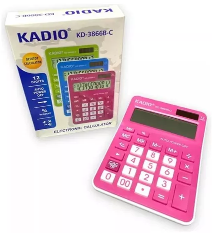CALCULADORA MEDIANA KADIO KD-3866B-C 3SURTIDAS