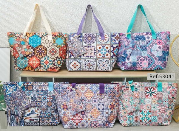 BOLSO PLAYA DECORADO 56x36cm
