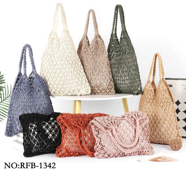 BOLSO PLAYA CALADO RED COLORES 36x38cm