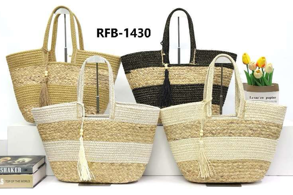 BOLSO PLAYA MIMBRE BORLA 49x31cm