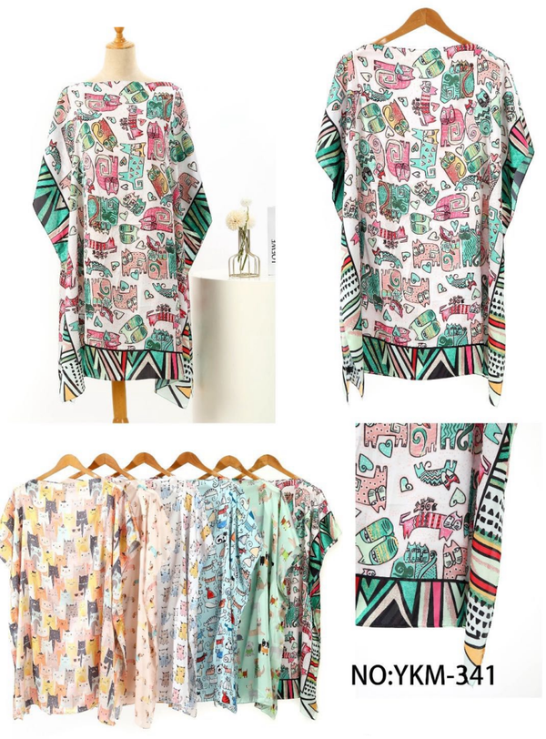 PLAYERA LARGA ESTAMPADA SURTIDA