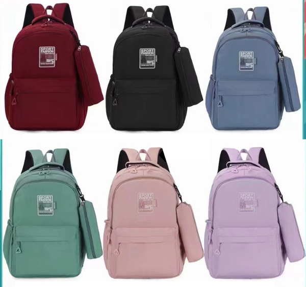 MOCHILA JUVENIL 3CREMALLERAS+ESTUCHE 45x31cm