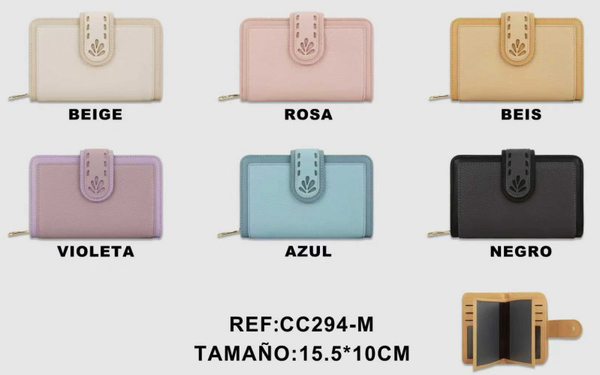 CARTERA SRA. ALARGADA ADORNO 16x10cm