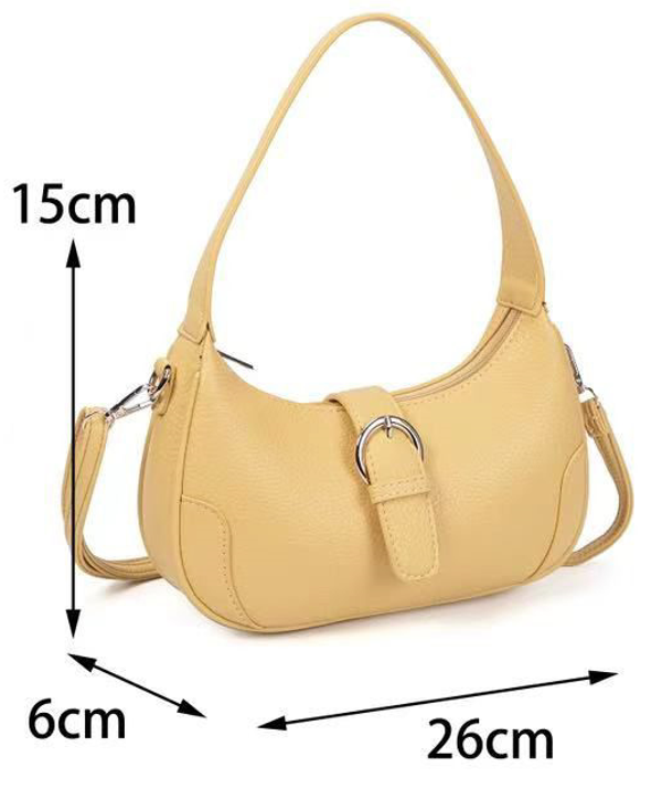 BOLSO BAGUETTE MATERIAL LISO 26x15cm