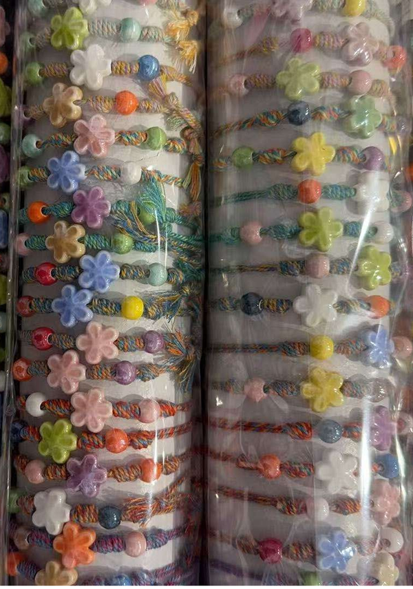 PULSERA ELASTICA FLOR COLORES TUBO (24)