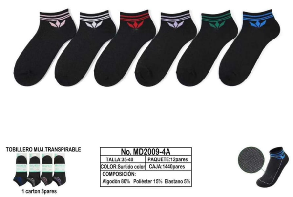 CALCETIN SRA. DEPORTE BAJO NEGRO 3ud (4)