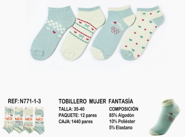 CALCETIN SRA. TOBILLERO DISEÑO 3ud (4)