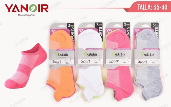 CALCETIN SRA. TOBILLERO INVISIBLE FLUOR 3ud (4)