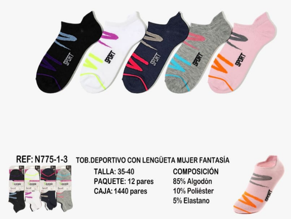CALCETIN SRA. TOBILLERO INVISIBLE DECORADO 3ud (4)