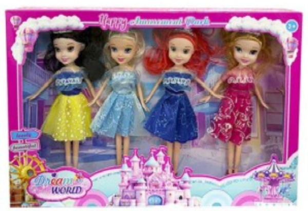 MUÑECAS PRINCESS 4ud CAJA