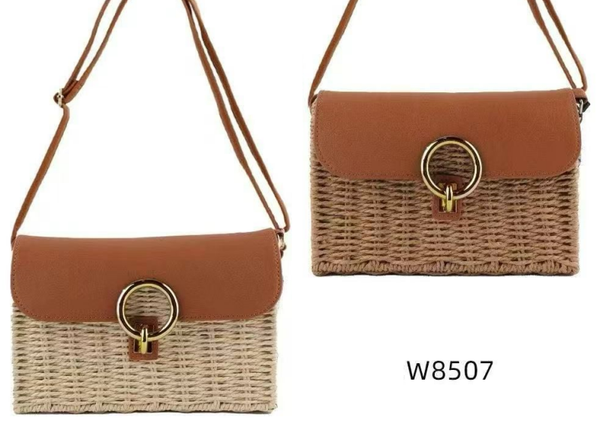 -BOLSO MIMBRE MATERIAL CIERRE 22x14cm