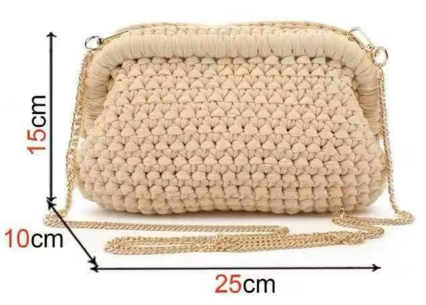 -BOLSO RATTAN COLORES CADENA 25x15cm