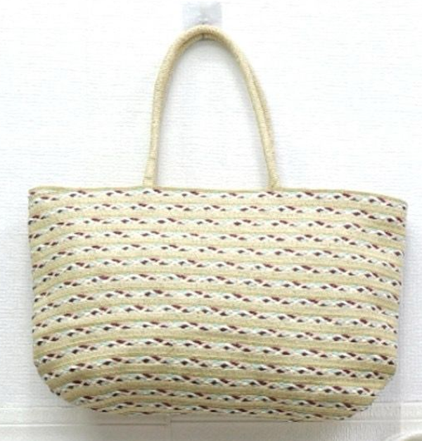 BOLSO PLAYA MIMBRE COLORES 44x30cm