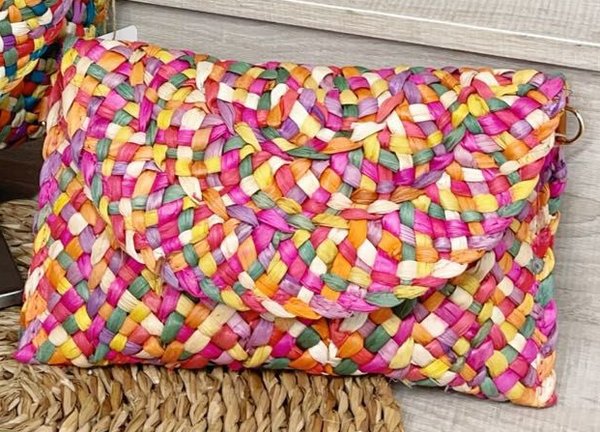 -BOLSO RECTANGULAR MIMBRE SOLAPA 30x17cm