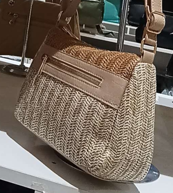 -BOLSO RECTANGULAR MIMBRE BICOLOR 28x19cm