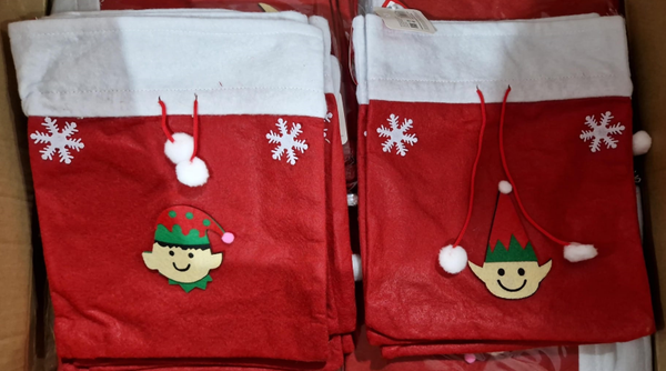 SACO FIELTRO NAVIDAD DUENDES 24x32cm