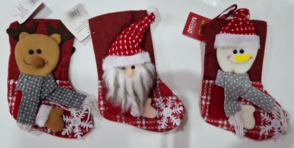 CALCETIN NAVIDAD MUÑECO RELIEVE 25cm