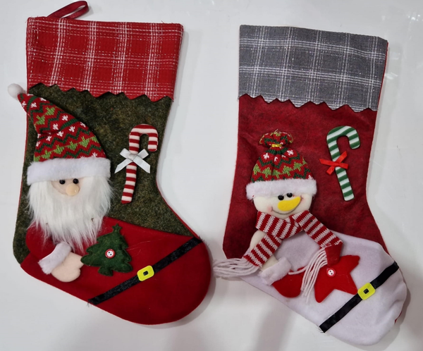 CALCETIN NAVIDAD MUÑECO RELIEVE 40cm