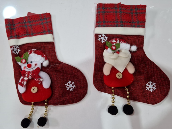 CALCETIN NAVIDAD MUÑECO RELIEVE 25cm