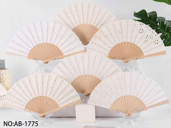 ABANICO 23cm MADERA PAPEL DECORADO (12)