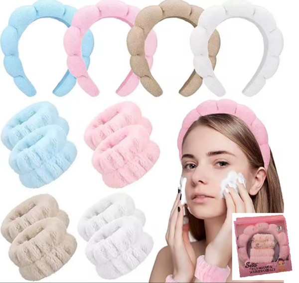 SET DIADEMA+MUÑEQUERAS MAQUILLAJE 4SURTIDOS