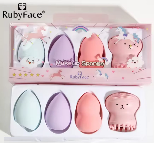 SET ESPONJAS HUEVO MAQUILLAJE 4pz