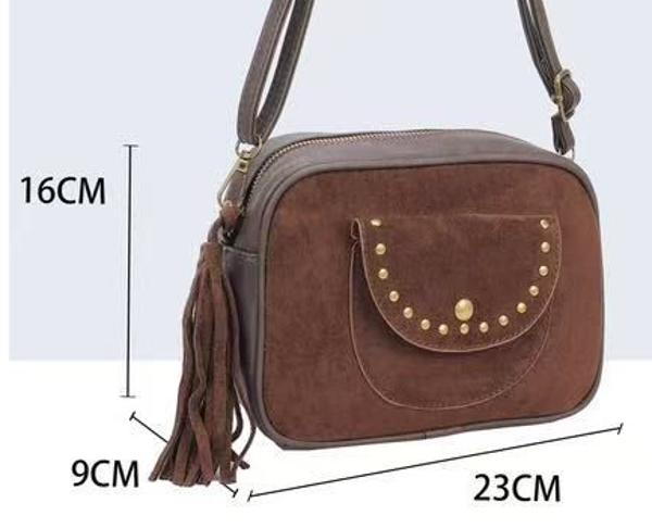 BOLSO BANDOLERA FLECOS 23x16cm