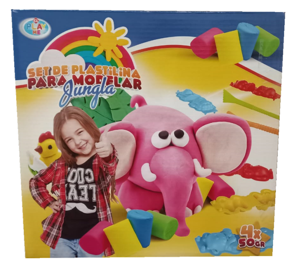JUEGO PLASTILINA ANIMALES 200gr CAJA 23x22cm