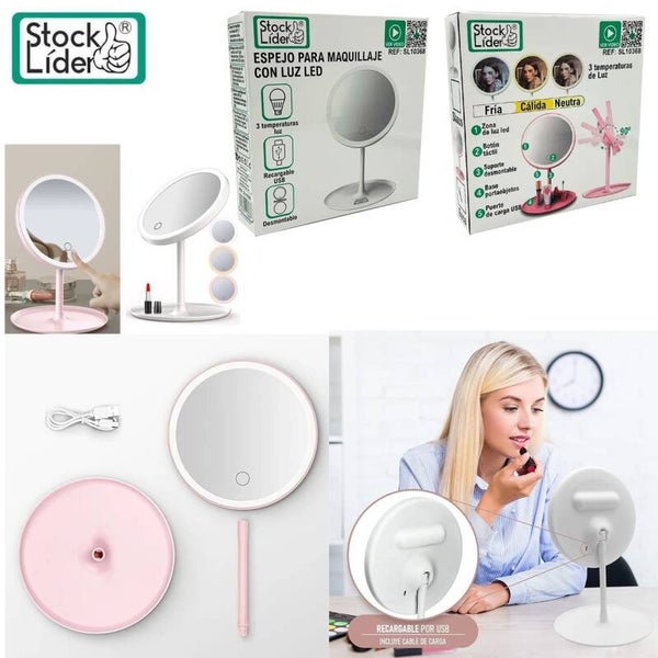 ESPEJO LED SOBREMESA ORIENTABLE