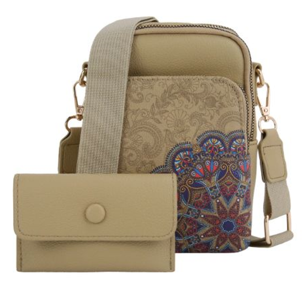 BANDOLERA+CARTERA DECORADA 20x14cm