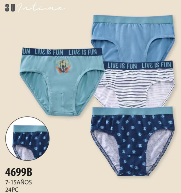 CALZONCILLO INF. SLIP ALGODON TRESS #4699 7-15años (24)