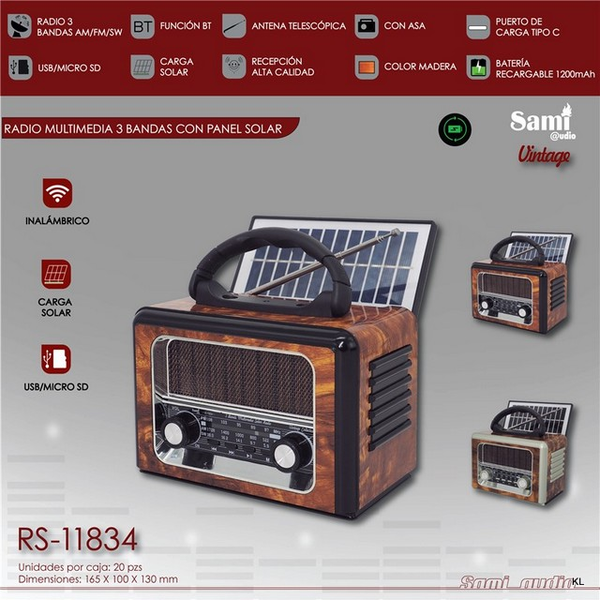 RADIO ALTAVOZ BLUETOOTH SOLAR SAMI RS11834