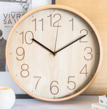 RELOJ DE PARED TONO MADERA 32cm