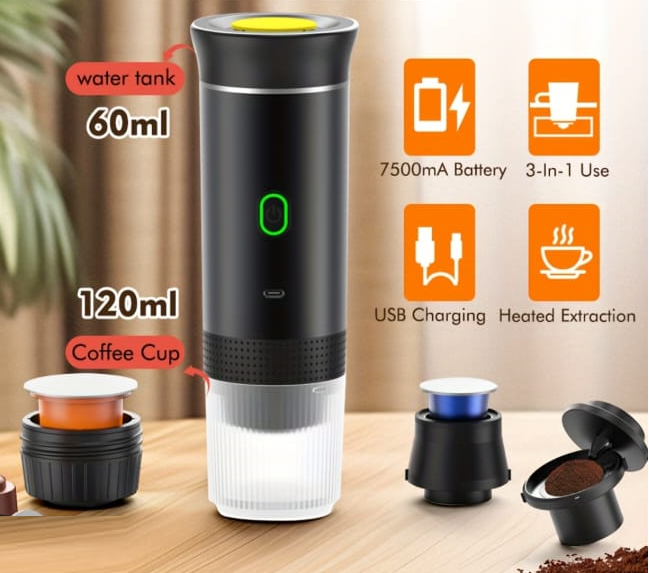 CAFETERA CAPSULAS ELECTRICA PORTATIL